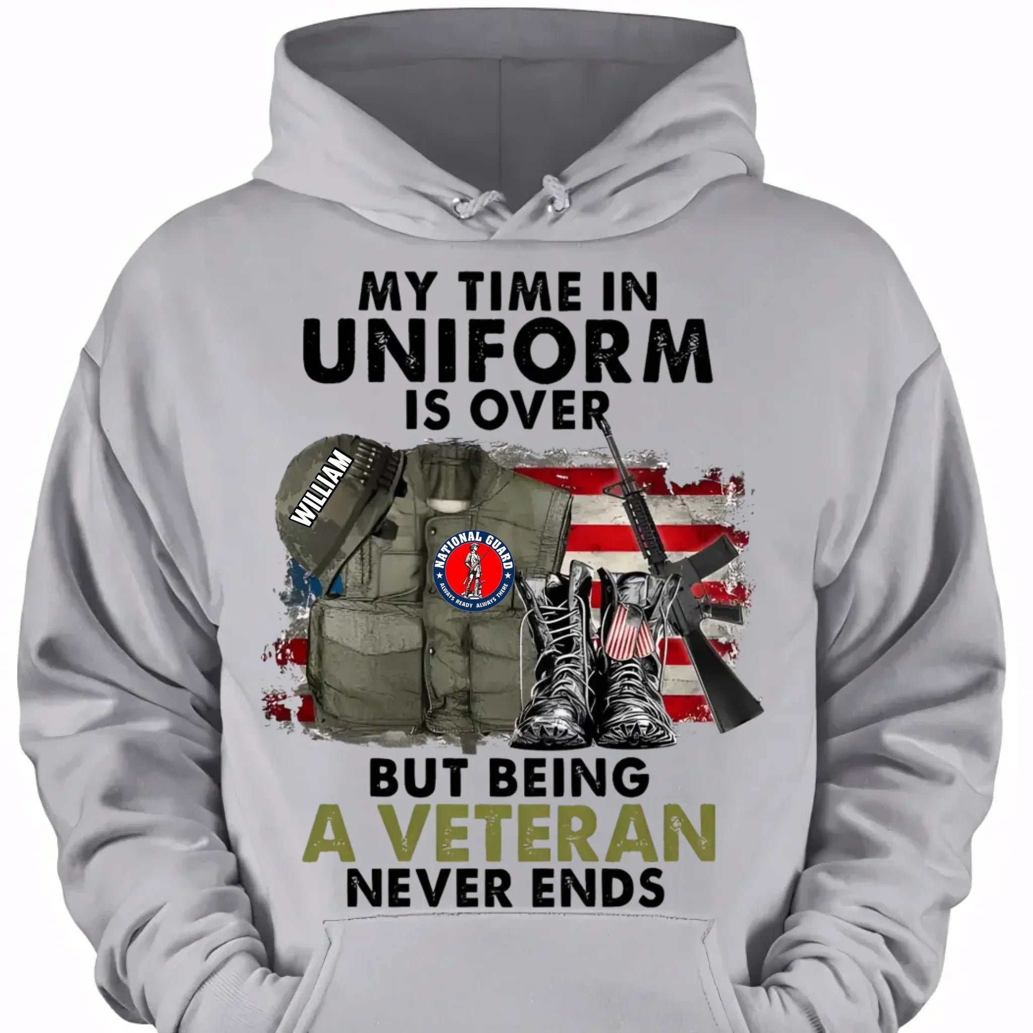 Custom Veterans Honor T-shirt - Personalized Logo and Name Classic Military Gear Printed Apparel - A Gift For Veteran,Family,Dad,Grandfather