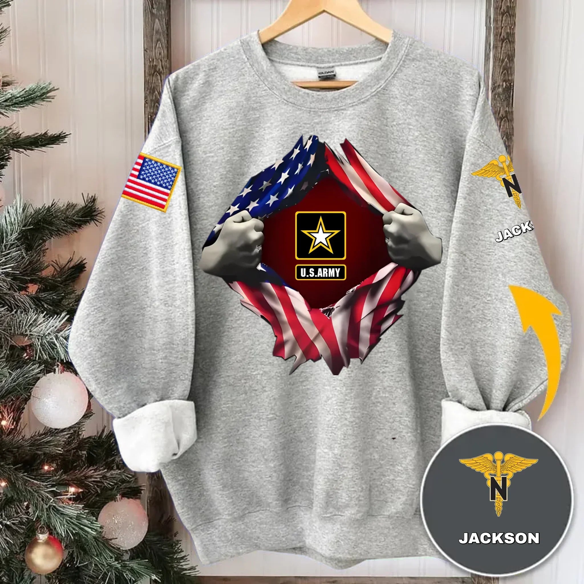 Customized Rank Salute T-shirt - Personalized Badges and Names for Veterans Apparel - Gifts Celebrating Service For veteran,Family,Dad,Grandfather,Brother