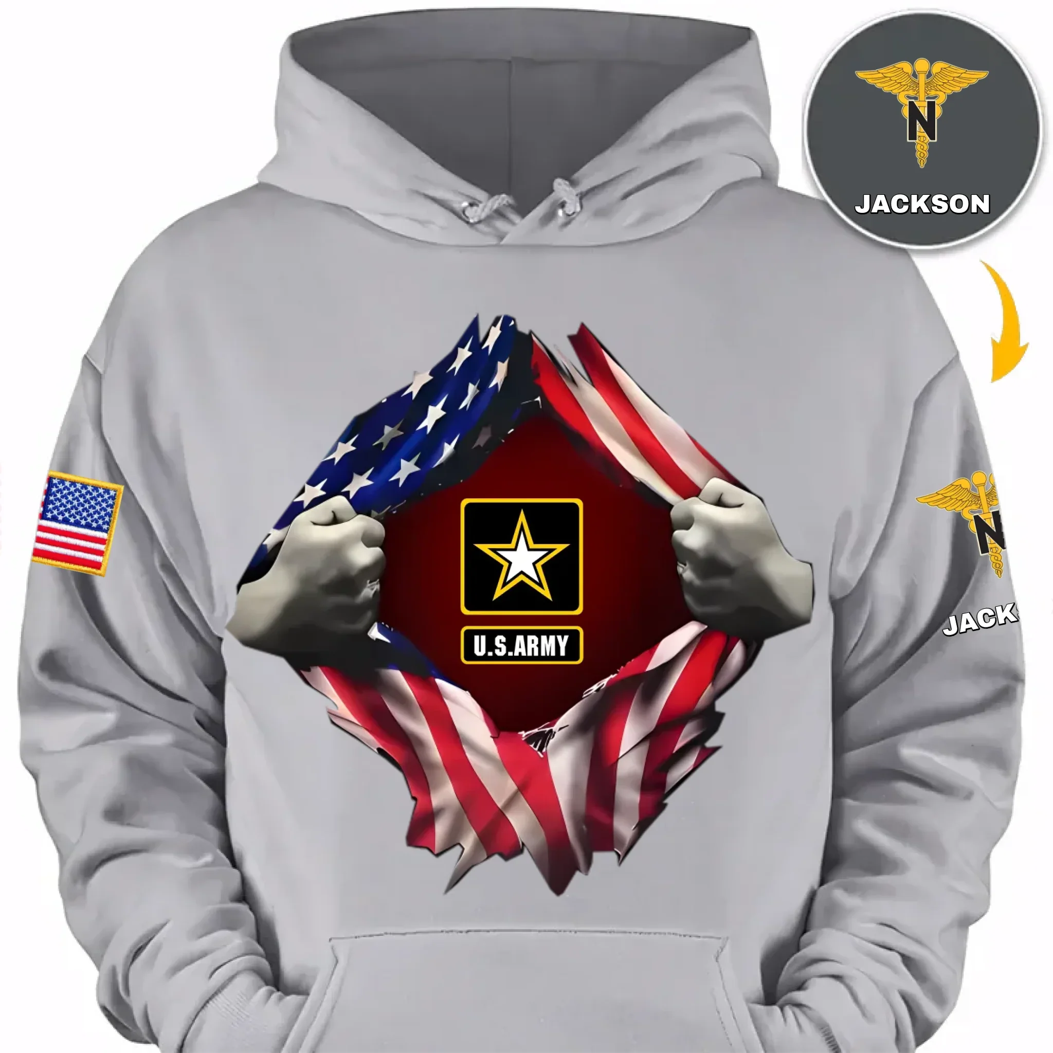 Customized Rank Salute T-shirt - Personalized Badges and Names for Veterans Apparel - Gifts Celebrating Service For veteran,Family,Dad,Grandfather,Brother