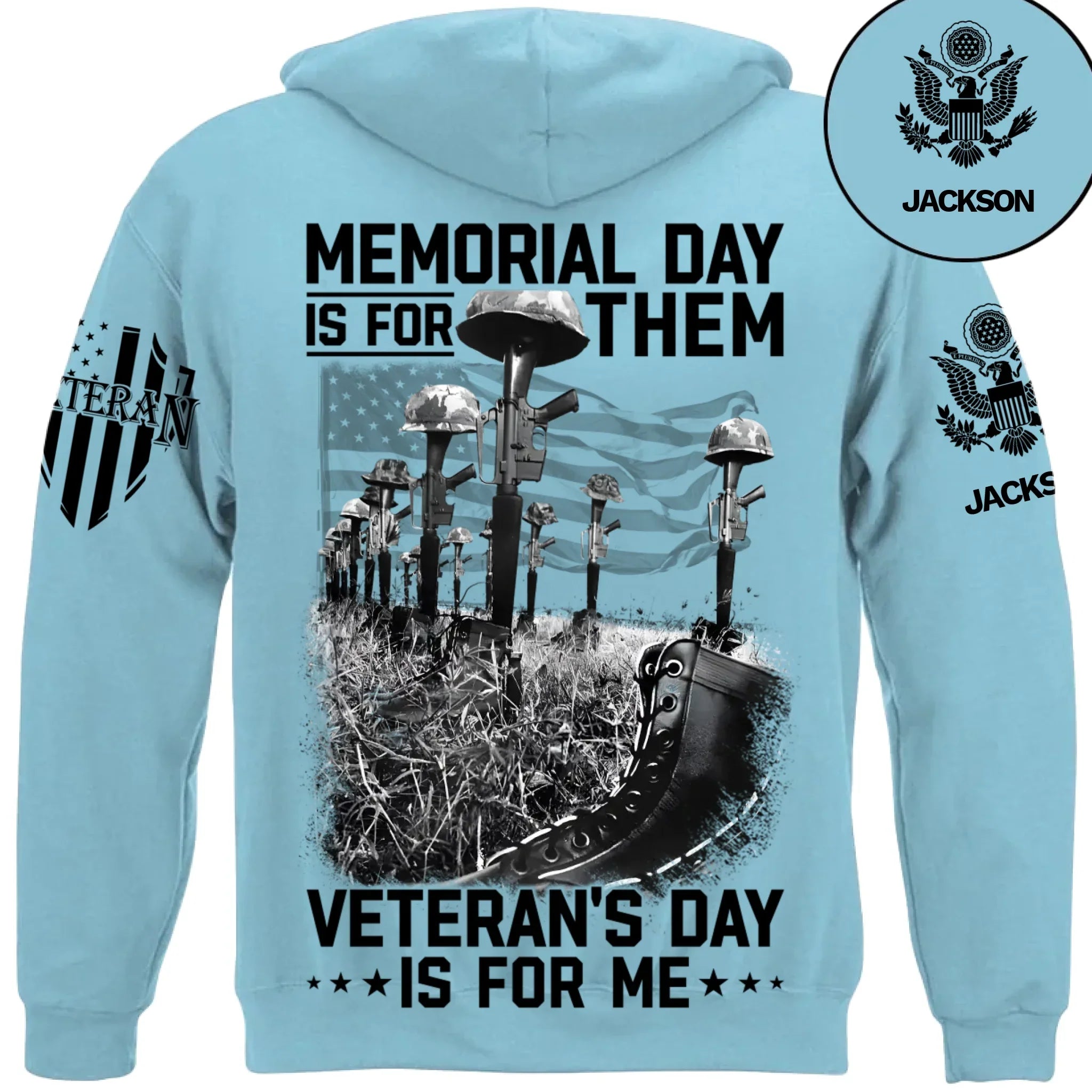 Memorial Day Is For Them Veteran's Day Is For Me Custom All Branches Logo T-Shirt For Veteran