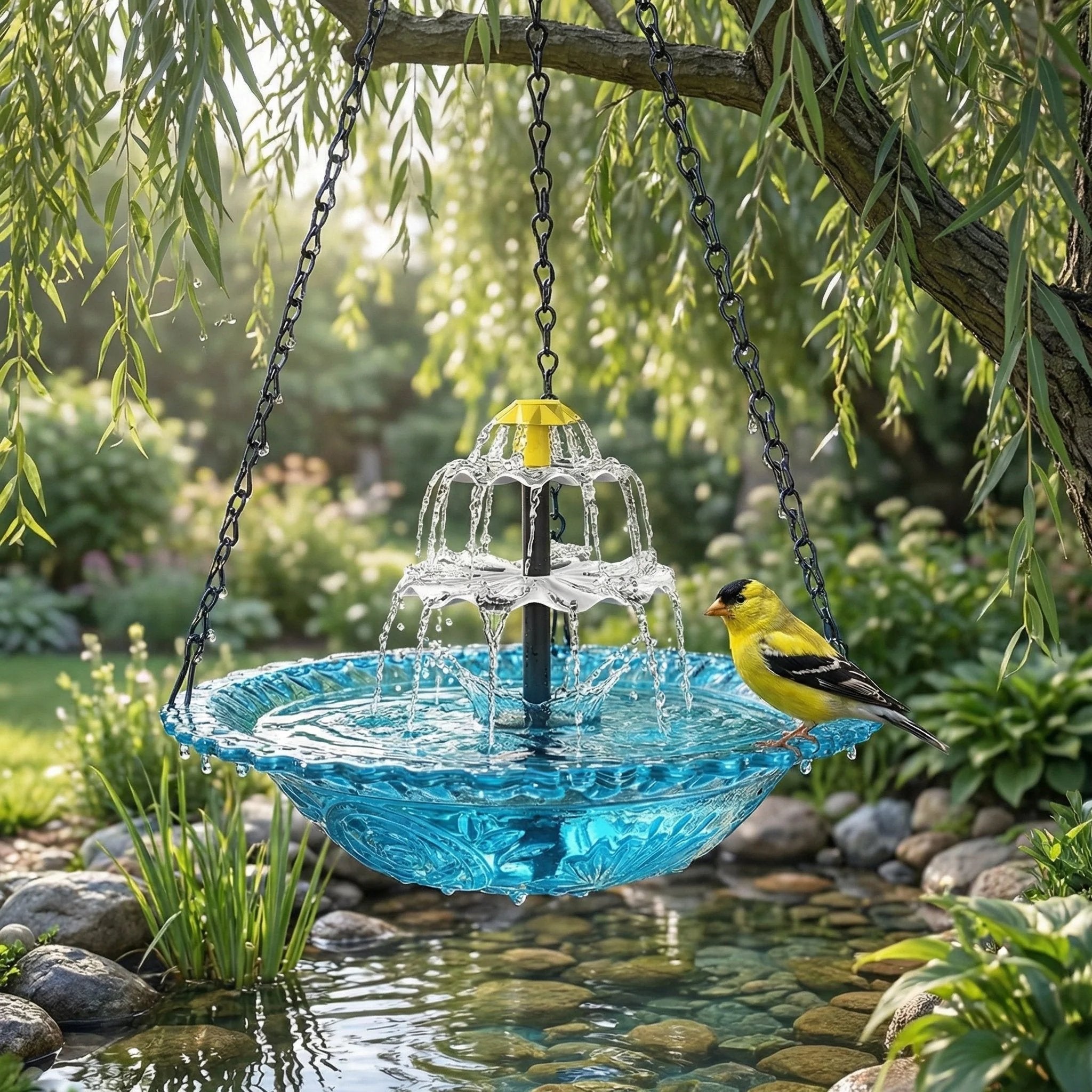 🌞Solar Cascade Hanging Bird Bath Fountain🐦️