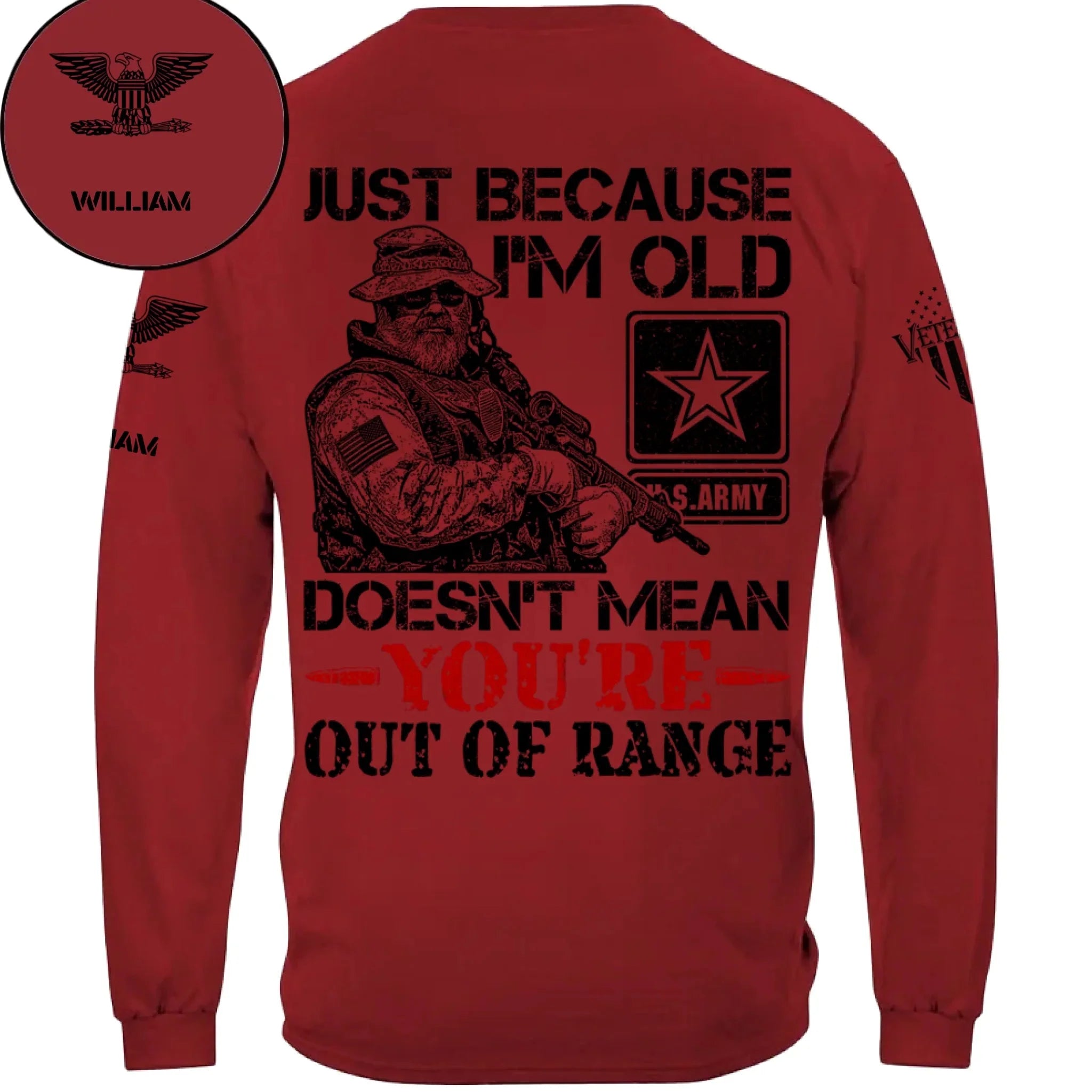 Customized Veterans T-shirt - Personalized Military Branch, Rank and Name Veteran Themed Apparel - A Gift For Husband,Family,Veteran