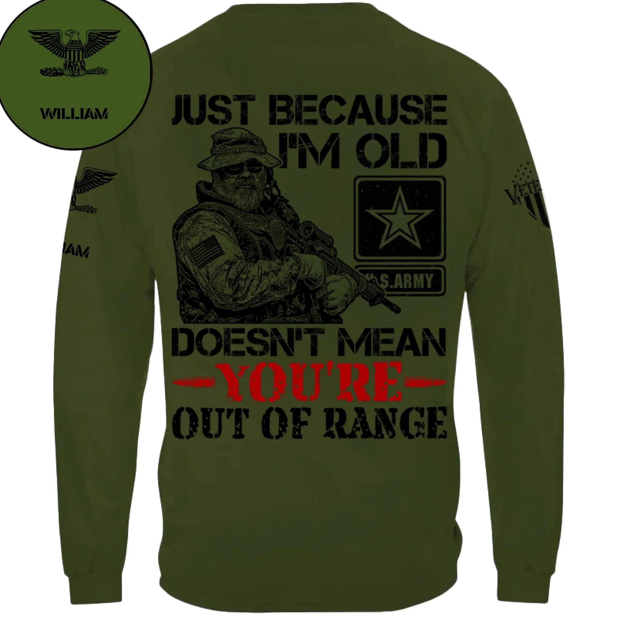 Customized Veterans T-shirt - Personalized Military Branch, Rank and Name Veteran Themed Apparel - A Gift For Husband,Family,Veteran