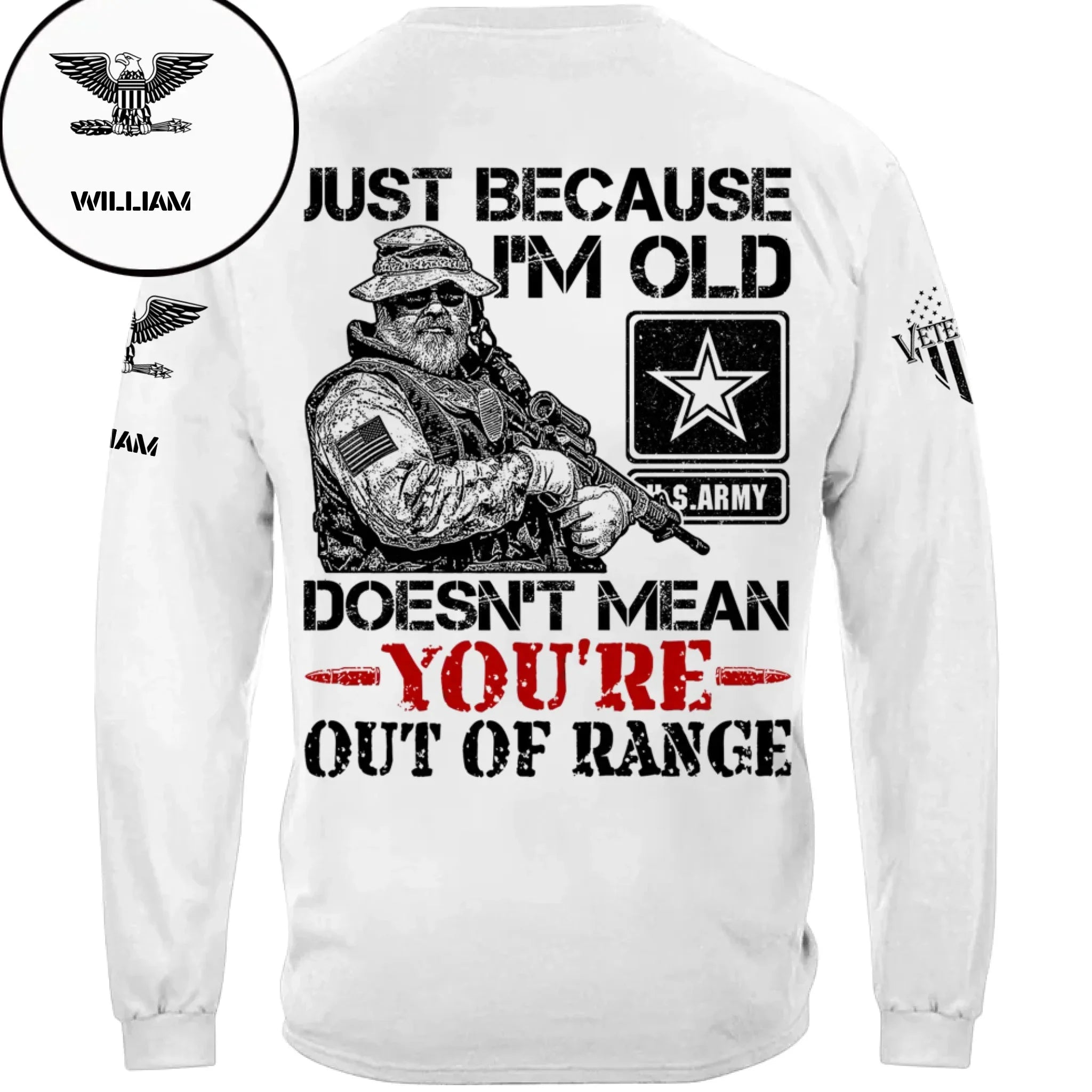 Customized Veterans T-shirt - Personalized Military Branch, Rank and Name Veteran Themed Apparel - A Gift For Husband,Family,Veteran