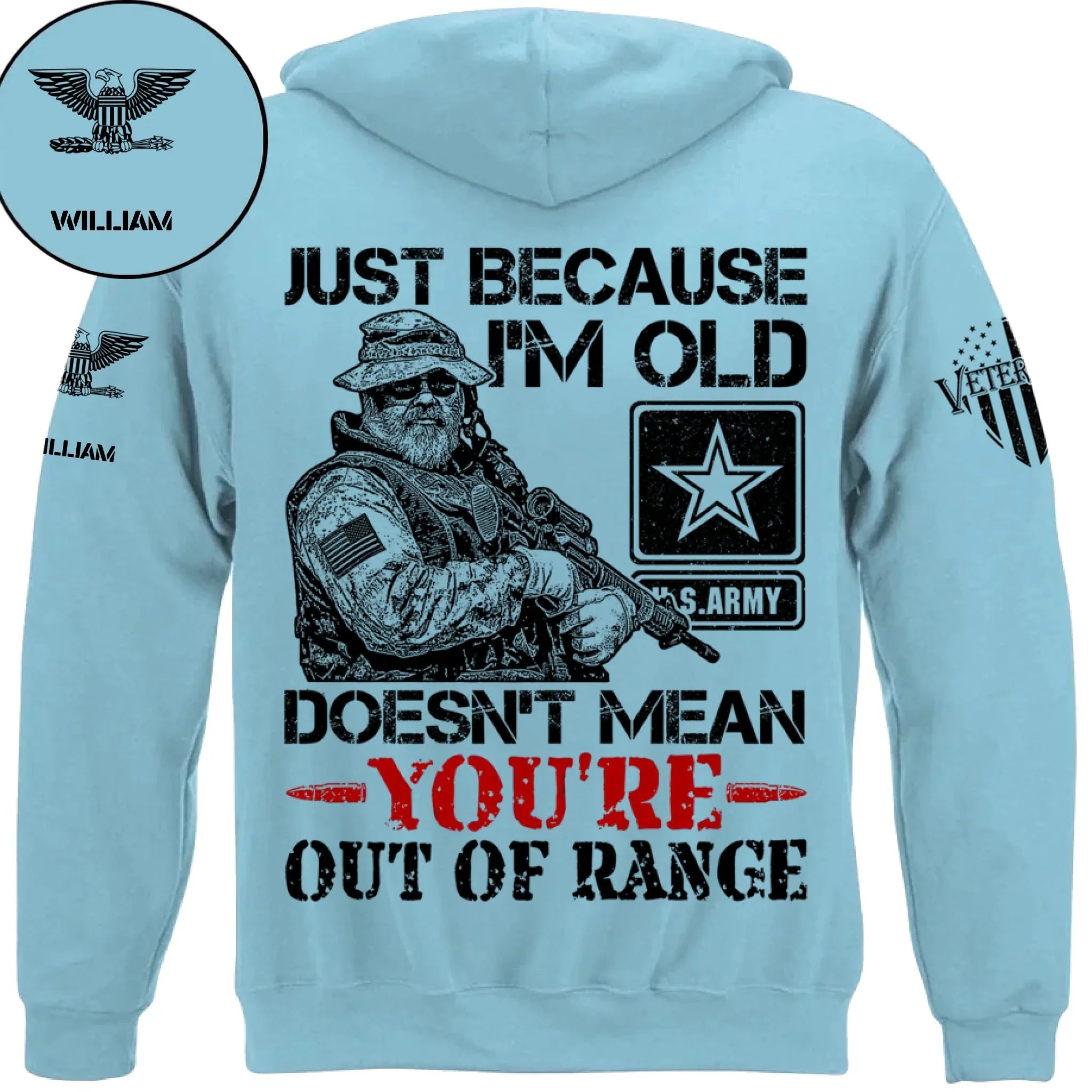 Customized Veterans T-shirt - Personalized Military Branch, Rank and Name Veteran Themed Apparel - A Gift For Husband,Family,Veteran