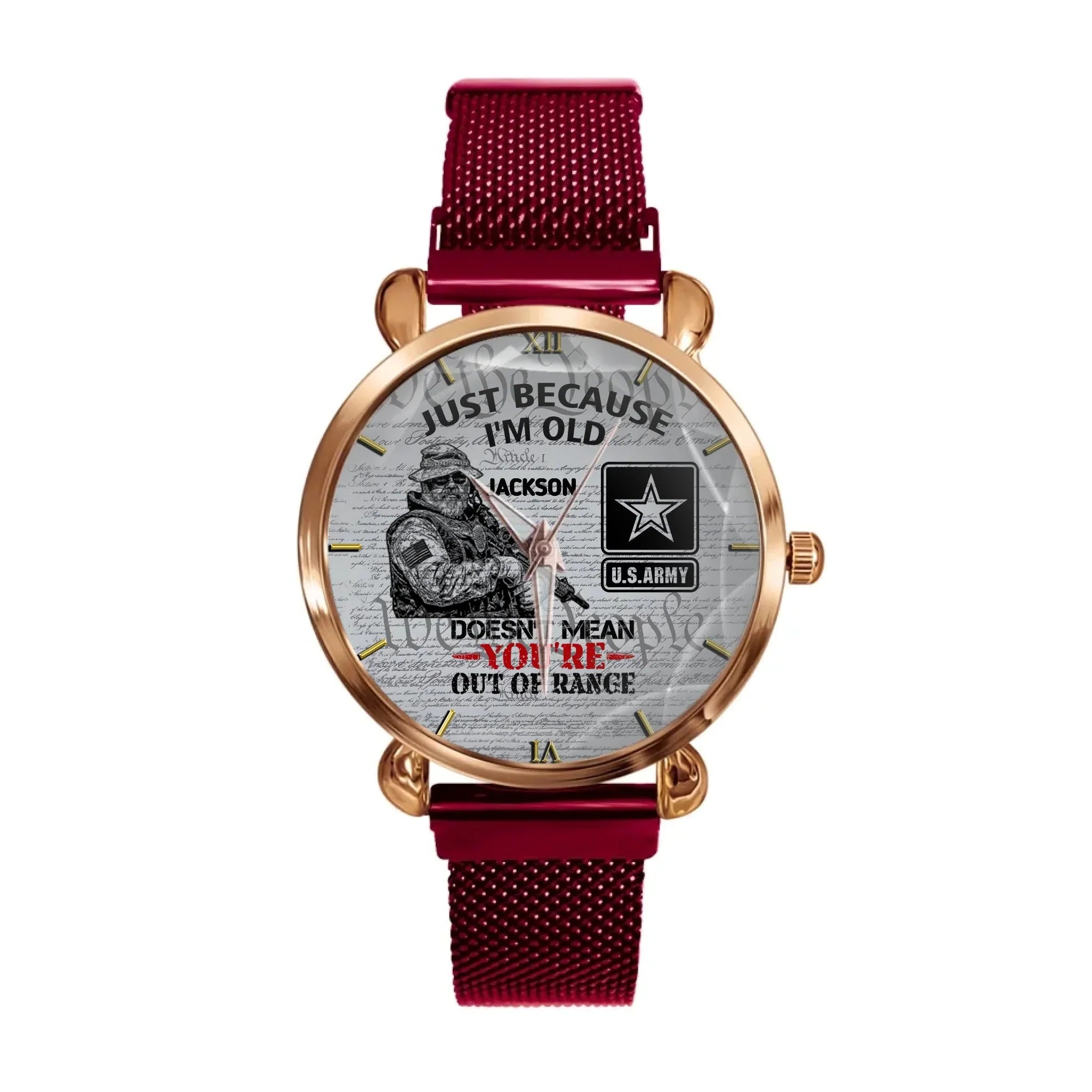 Customized Veterans Watch - Personalized Military Branch, Rank and Name Veteran Themed Timepiece - A Gift For Family, Veteran