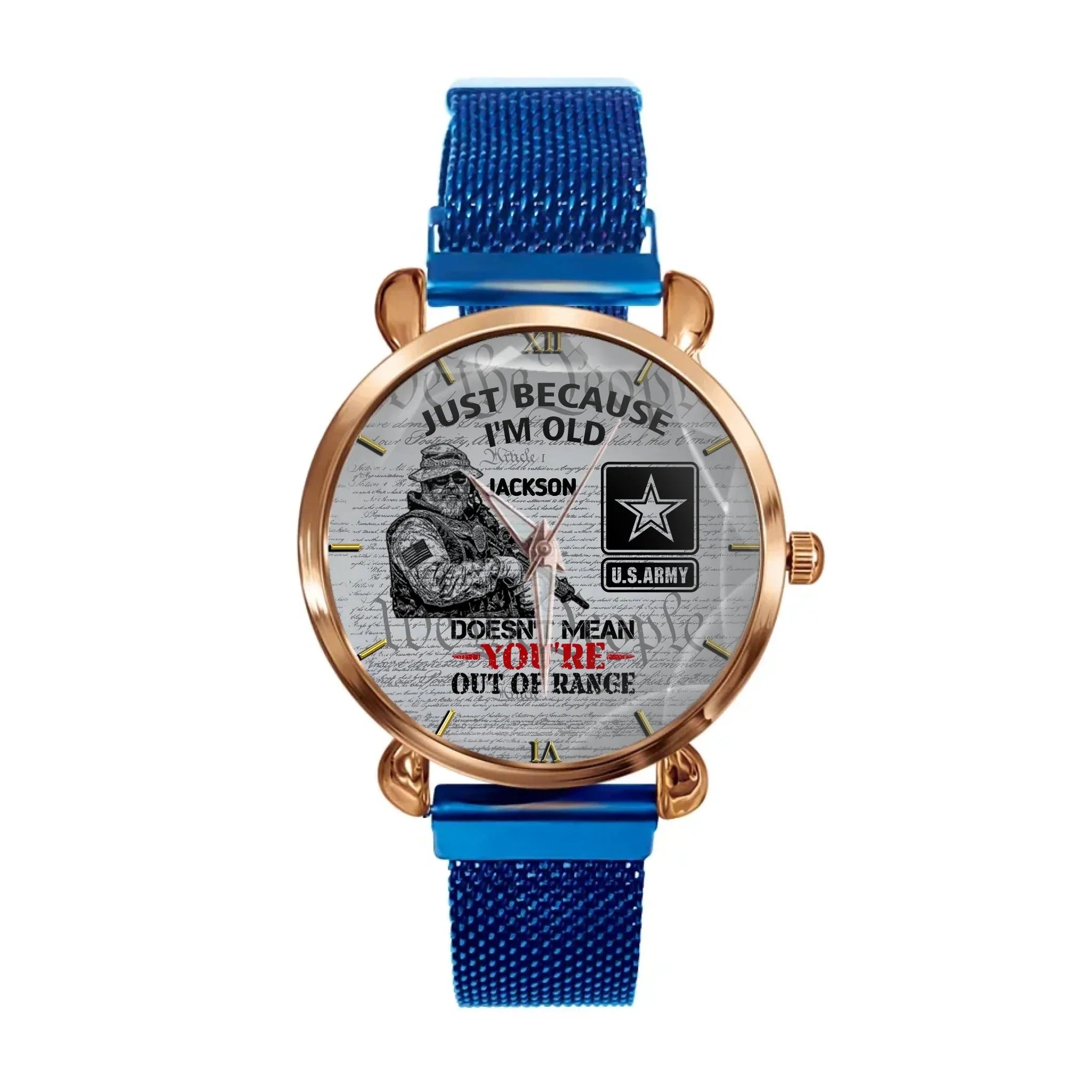 Customized Veterans Watch - Personalized Military Branch, Rank and Name Veteran Themed Timepiece - A Gift For Family, Veteran