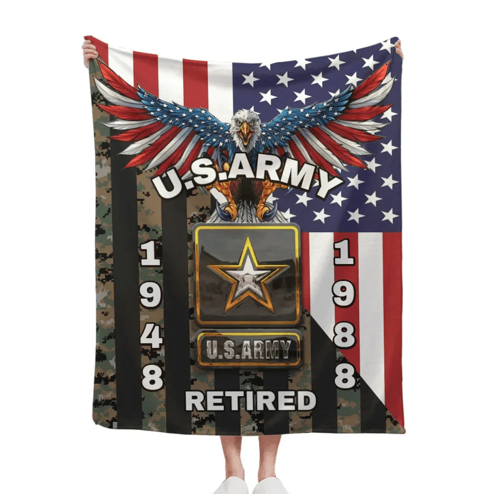 Personalized Veterans Flannel Blanket - Gifts for Veterans
